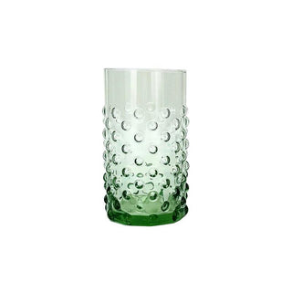 Glass Tumbler with Dots Green - 13x7cm