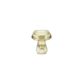 Glass Candle Holder - Amber - 7.5x6.6cm