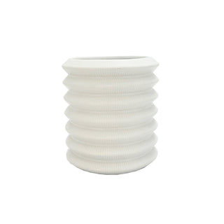 Vase Ribbed Black & White - 13.8x13.8x15cm