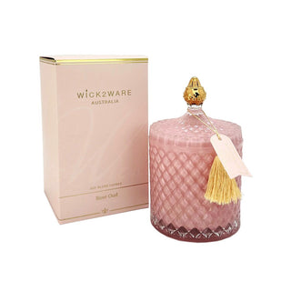 Soy Jar Candle - Diamond Pattern - Rose Oud Pink - 450g
