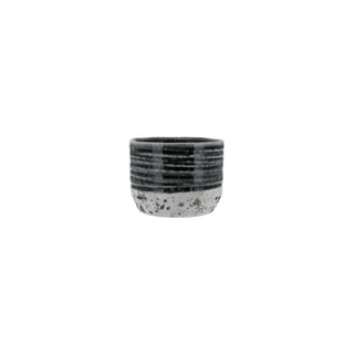 Pot - Round Ceramic Two Tones Grey - Small - 10x8cm