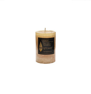 Basic pillar candle Sandalwood scented 5 x 8cm smooth classic finish  All Seasons Homeware.