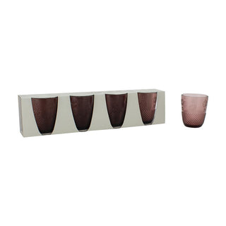 Glass Dof - Set of 4 - Purple - 8x10cm