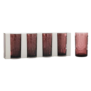 Glass Highball - Set of 4 - Purple - 7.5x13.5cm