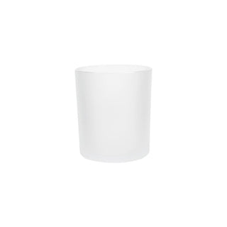 Glass jar frosted white 8.8 x 10cm frosted glass vessel  All Seasons Homeware.