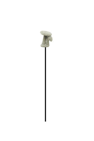 Cement Mushroom with Iron Stick - 6x5x39cm