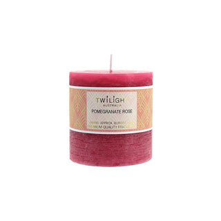 Twilight Frosted Pillar Candle - Pomegranate Rose - 8.8x9cm