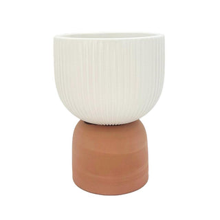 Pot - Pleat High Feet - Mixed - 15.2x15.2x20.8cm