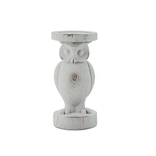 Candle Holder - Owl - White - 11.2x11.2x22.22cm