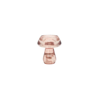 Glass Candle Holder - Pink - 7.5x6.6cm