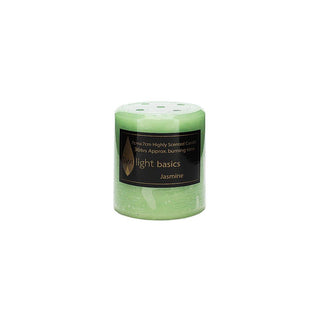 Basic pillar candle Jasmine scented 7 x 7.5cm smooth classic finish  All Seasons Homeware.