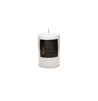 Basic pillar candle Coconut scented 5 x 8cm smooth classic finish  All Seasons Homeware.