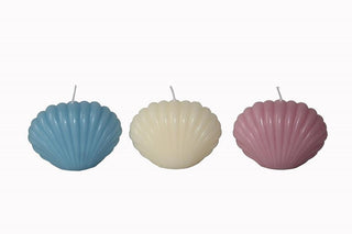 Scented Candle - Shell-shaped - 3 Color Assorted - 9x4.8x6.7cm