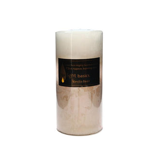 Basic pillar candle Vanilla Bean scented 7 x 15cm smooth classic finish  All Seasons Homeware.