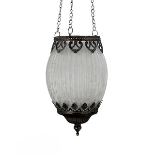 Moroccan Style Hanging Lantern - White - 11x18.5cm