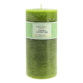Twilight Frosted Pillar Candle - Jasmine & Coconut - 8.8x18.5cm