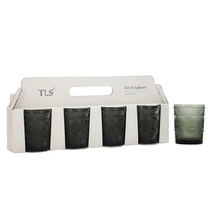 Glass Dof - Set of 4 Sunflower - Gray - 8.2x12.7cm