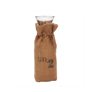 Glass Vase with Jute Bag & Print