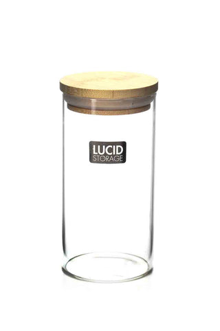 Glass Jar Bamboo Lid - 6.5x13.5cm