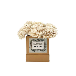 Table Décor Square Vase with Flowers