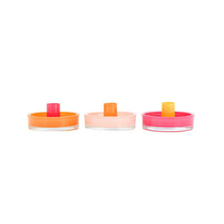 Glass Candle Holder - Mixed Color - 9x5cm