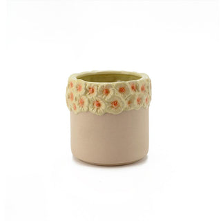 Pot - Yellow Flower Deco - 11.5x11.5cm