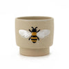 Pot - Bee Motif Beige - Large - 14.3X13.3X12cm