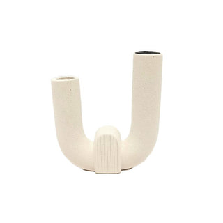 Vase Ceramic Ushape - Cream - 15x4.3x16cm
