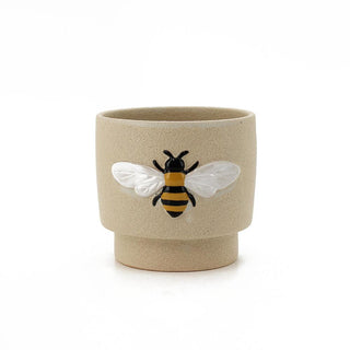 Pot - Bee Motif Beige - Small - 9.7x9.1x6.9cm