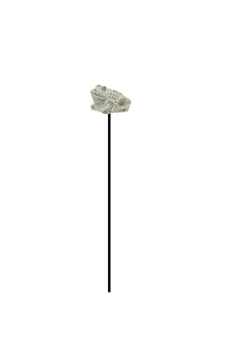 Cement Frog with Iron Stick - 7x4.5x36.5cm