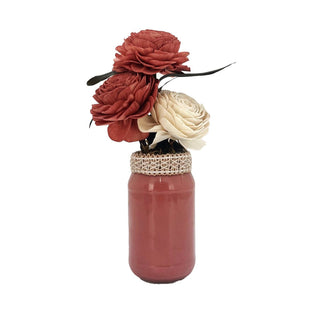 Glass Flower Pot Decor - Blush & Cream