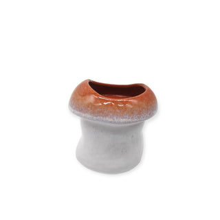 Pot - Mushroom - Brown Rim - 10.4x10x9.8cm