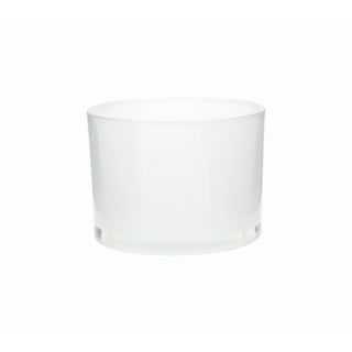 Glass jar shine white 11 x 8cm opaque glass vessel  All Seasons Homeware.