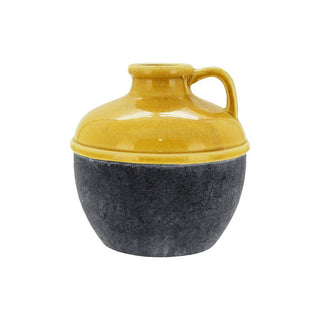 Ceramic Jar Candle - Round Mustard - 19.5x19.5cm