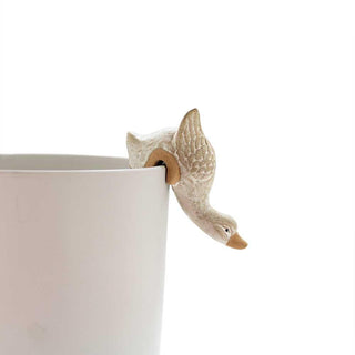 Hanging Duck Deco - Cream - 12.1x5.2x6.9cm