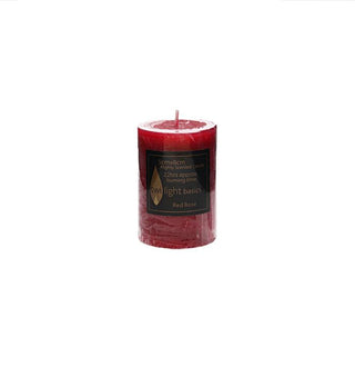 Basic pillar candle Red Rose scented 5 x 8cm smooth classic finish  All Seasons Homeware.