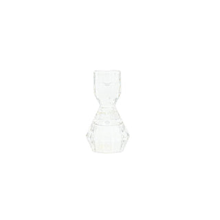Glass Candle Holder - Clear - 7.3x13cm