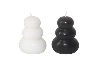 Scented Candle - Stone Shape Black & White - 7x5.6x9.2cm