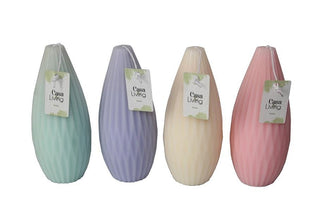 Scented Candle - Drop-shaped Shape- 4 Mixed Color - 6.7x15cm