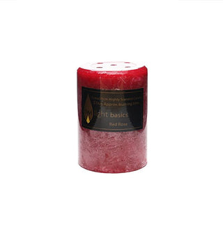 Basic pillar candle Red Rose scented 7 x 10cm smooth classic finish  All Seasons Homeware.
