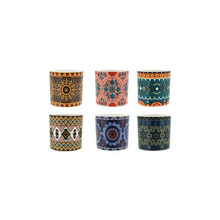 Pot - Round-shaped Symetrical Pattern - 6 Assorted - 7x7x7cm