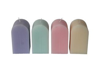 Scented Candle - Arch Shape - 4 Mixed Color - 7x7x13cm