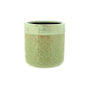 Planter Round - Lime Green with Diamond Pattern - Medium - 13x13cm