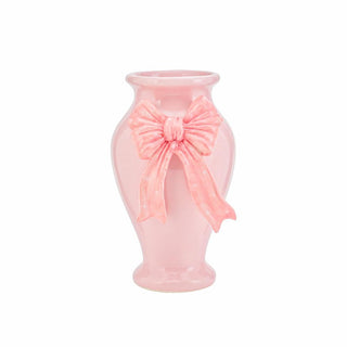 Vase with Pink Bow - 12.8x11.8x19.8cm