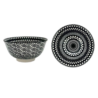 Turkish Style Bowl - Black Pattern - 6.25 Inch