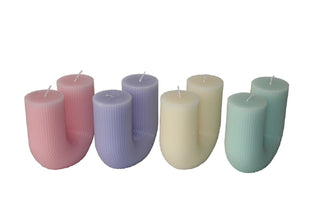 Scented Candle - Ushape - 4 Mixed Color - 12x5.2x11cm