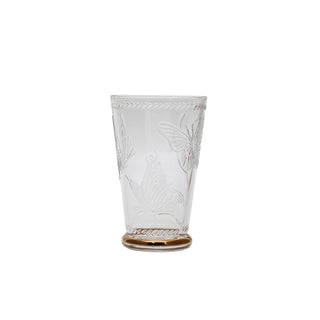 Glass Highball Butterfly with Golden Rim - 8.8x14cm
