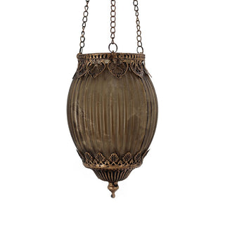 Moroccan Style Hanging Lantern - Brown - 11x18.5cm