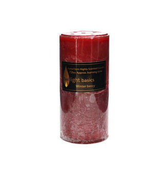 Basic pillar candle Winterberry scented 7 x 15cm smooth classic finish  All Seasons Homeware.