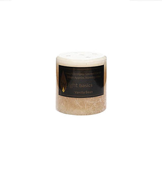Basic pillar candle Vanilla Bean scented 7 x 7.5cm smooth classic finish  All Seasons Homeware.